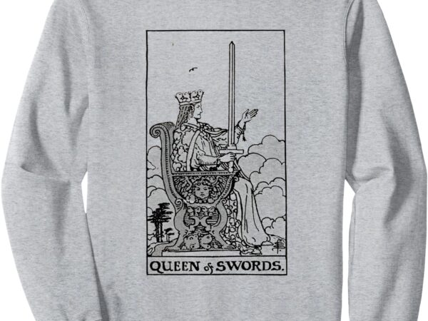 Vintage tarot card queen of swords sweatshirt