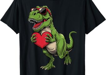 Valentines Day Cute Dinosaur T Rex Toddler Boys Valentine T-Shirt