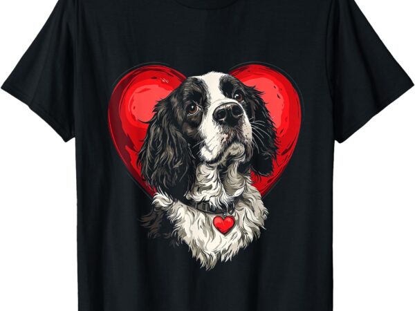 Valentine’s day english springer spaniel t-shirt