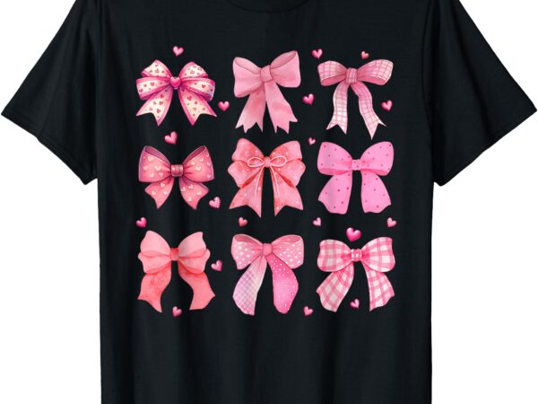 Valentines day heart coquette bow valentine women girls kids t-shirt