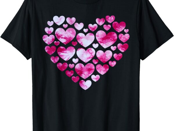 Valentines day heart hearts tie dye girls women kids toddler t-shirt