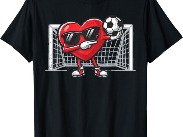 Valentines day soccer heart dab soccer men boys kids teens t-shirt