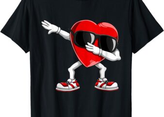 Valentines Day Tee Funny Dabbing Heart Gifts Kids Boys Mens T-Shirt