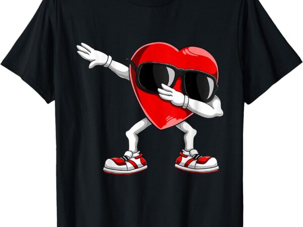 Valentines day tee funny dabbing heart gifts kids boys mens t-shirt