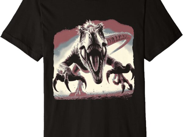 Velociraptor dinosaur prehistoric predator raptor premium t-shirt