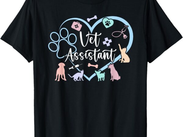 Vet assistant heart veterinary assistant appreciation t-shirt