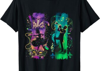 Vibrant Mardi Gras Jazz & Dance New Masquerade Festival T-Shirt