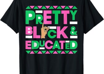 Vintage Alpha Pretty Black And Educated Alpha Hand Sign 1908 T-Shirt