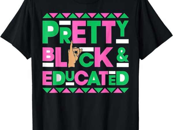 Vintage alpha pretty black and educated alpha hand sign 1908 t-shirt