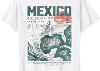 Gulf of Mexico – Golfo de México 1550 Retro Vintage Beach T-Shirt