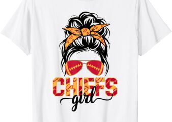 Vintage Chief Girl Funny Messy Bun Men Women Boy Girl T-Shirt