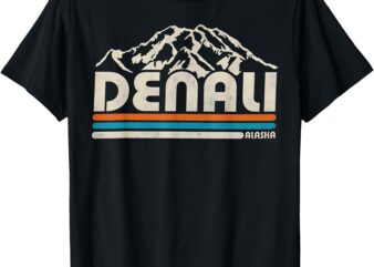 Vintage Denali National Park Alaska Mountains Nature Hiking T-Shirt