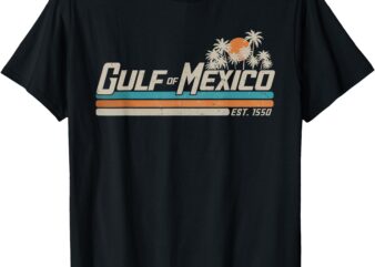 Vintage Gulf of Mexico Since 1550 Retro Vintage Beach T-Shirt