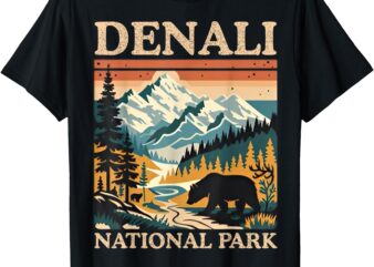 Vintage Mount Denali National Park Retro For Men Women T-Shirt