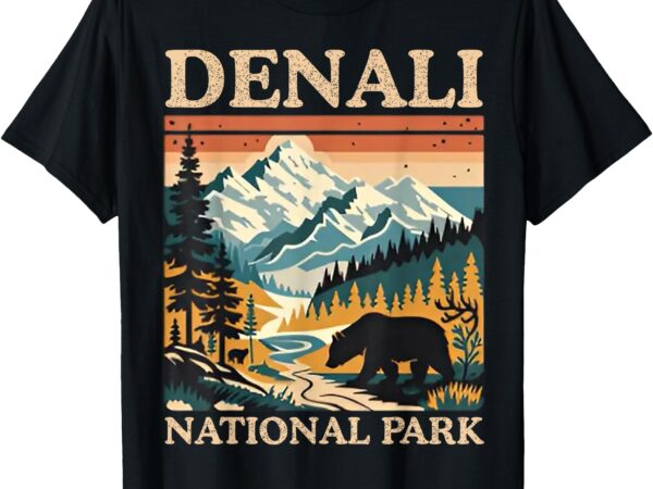 Vintage mount denali national park retro for men women t-shirt