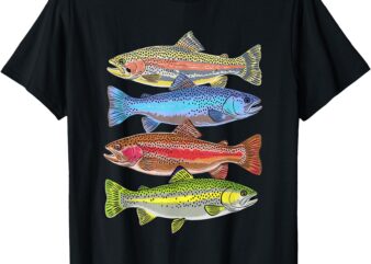 Vintage Rainbow Trout Sweaters For Women & Men Vintage Trout T-Shirt