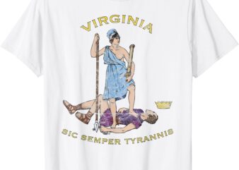 Vintage Virginia Motto Sic Semper Tyrannis T-Shirt