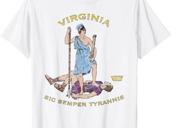 Vintage virginia motto sic semper tyrannis t-shirt