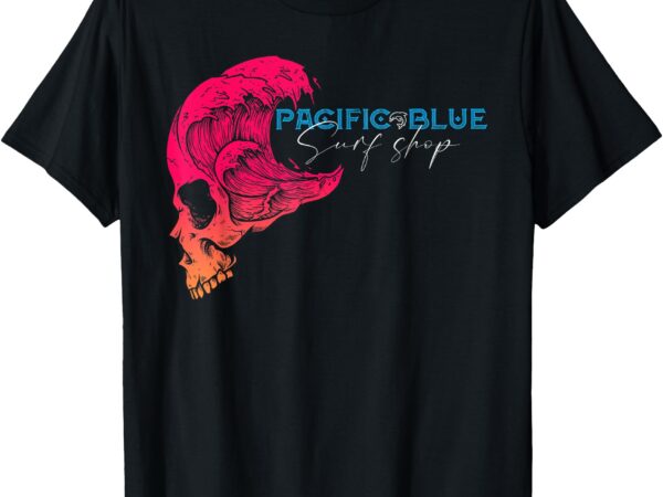 Wci_ skull wave 2 pacific blue surf shop t-shirt