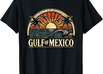 Welcome to gulf of mexico retro beach surf t-shirt