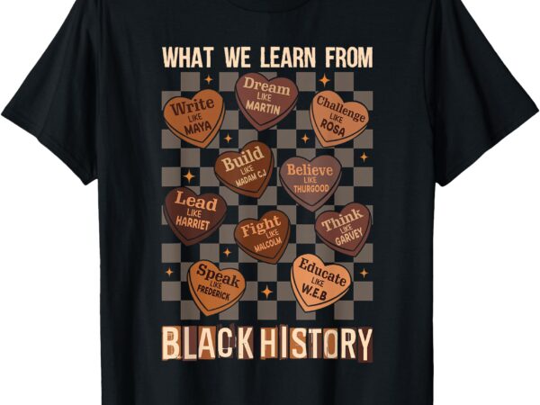 What we learn from black history month shirts men women kids t-shirt