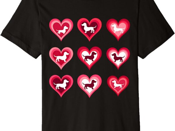 Wiener dog dachshund hearts candy valentines day dog lover premium t-shirt