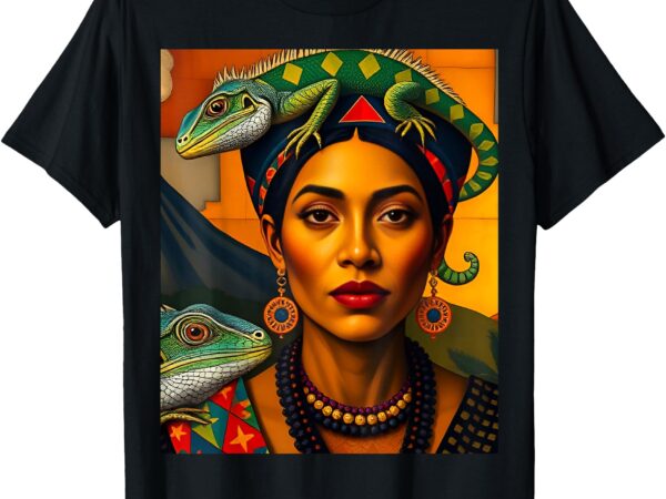 Woman with iguanas el salvador culture t-shirt