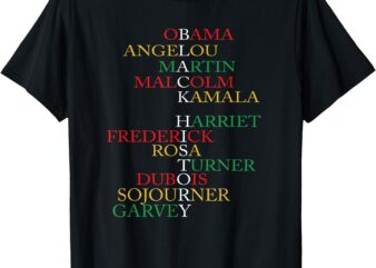 Womens Black History Month Apparel Powerful Leaders T-Shirt