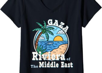 Womens Gaza Strip Riviera of the Middle East Trump V-Neck T-Shirt