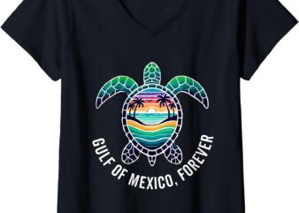 Womens gulf of mexico forever mexican souvenir mexican gulf v-neck t-shirt