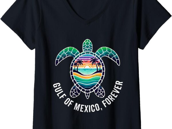 Womens gulf of mexico forever mexican souvenir mexican gulf v-neck t-shirt