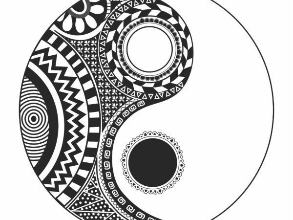 Yin yang t shirt design template