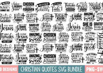 Boho Christian Quotes Svg Bundle, 70 designs