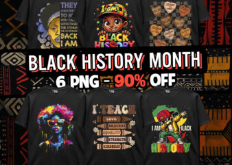 Black History Month American African Culture Pride Melanin Black Girl Juneteenth Design PNG Bundle 3