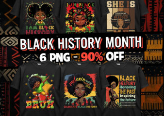 Melanin Black Girl Black History Month American African Culture Pride Juneteenth Design PNG Bundle 4