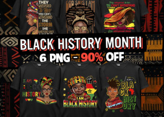 Black History Month American African Culture Pride Melanin Black Girl Juneteenth Design PNG Bundle 5