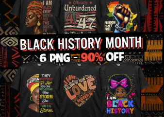 Black History Month American African Culture Pride Melanin Black Girl Juneteenth Design PNG Bundle 6