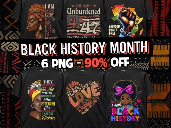 Black history month american african culture pride melanin black girl juneteenth design png bundle 6