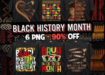 Black History Month American African Culture Pride Melanin Black Girl Juneteenth Design PNG Bundle 8