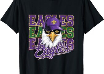 face eagles with mardi gras Cool Face Eagles With Sunglasses T-Shirt