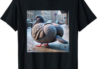 funny brainrot pigeon with level 100 gyatt gen z meme pigeon T-Shirt