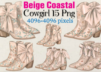 Beige Coastal Cowgirl T-shirt Bundle Beige Coastal Cowgirl Png Bundle