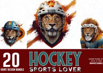 Trendy retro vintage hockey lover t-shirt design bundle of 20 designs – download instantly