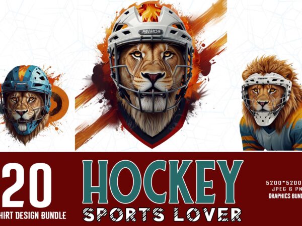 Trendy retro vintage hockey lover t-shirt design bundle of 20 designs – download instantly