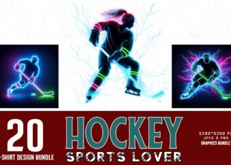 Vintage sports hockey t-shirt design bundle of 20 designs – download instantly