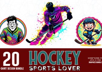 Popular groovy hockey lover t-shirt design bundle of 20 design