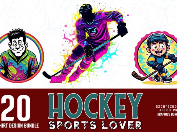 Popular groovy hockey lover t-shirt design bundle of 20 design