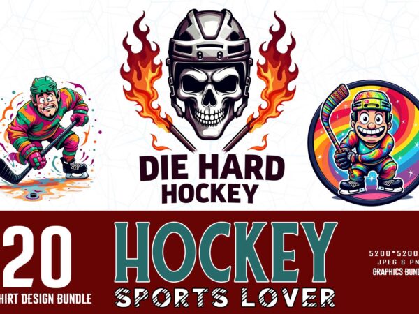 Vintage sports hockey t-shirt design bundle of 20 designs – download instantly