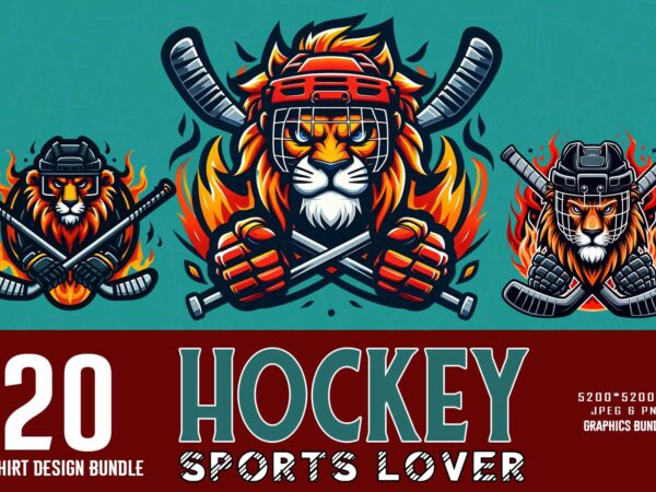 Trendy retro vintage hockey lover t-shirt design bundle of 20 design