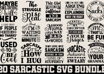 Sarcastic T-shirt Bundle Sarcastic Svg Bundle